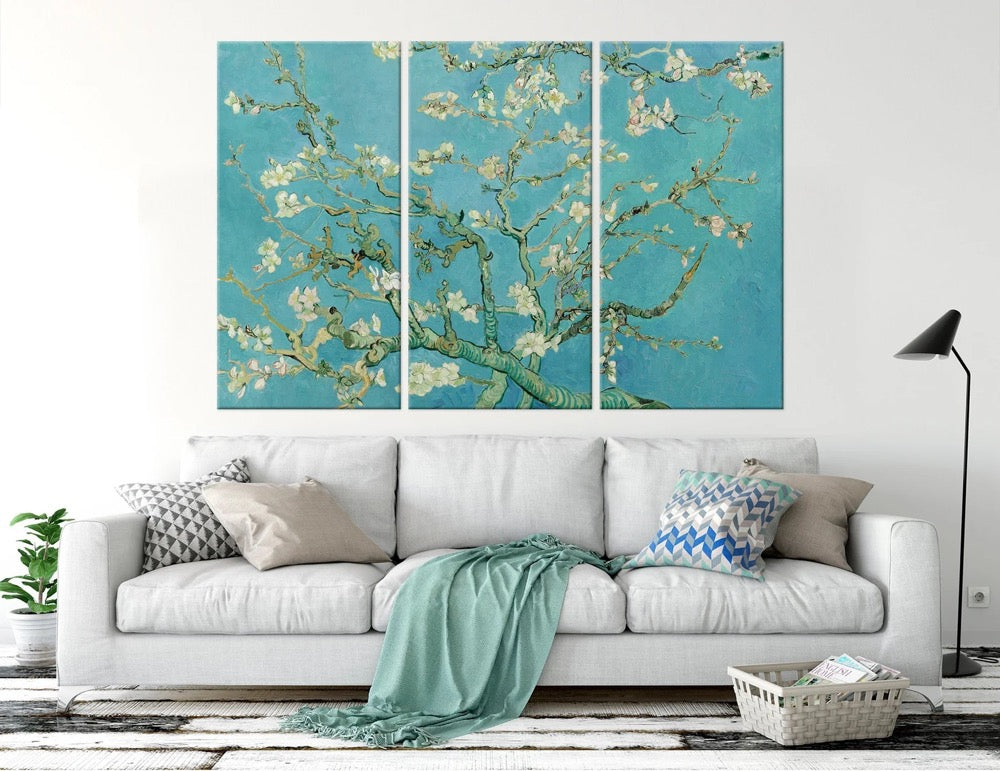 Van Gogh Almond blossom canvas wall art Flower print Floral wall decor Teal home decor Flower Large canvas
