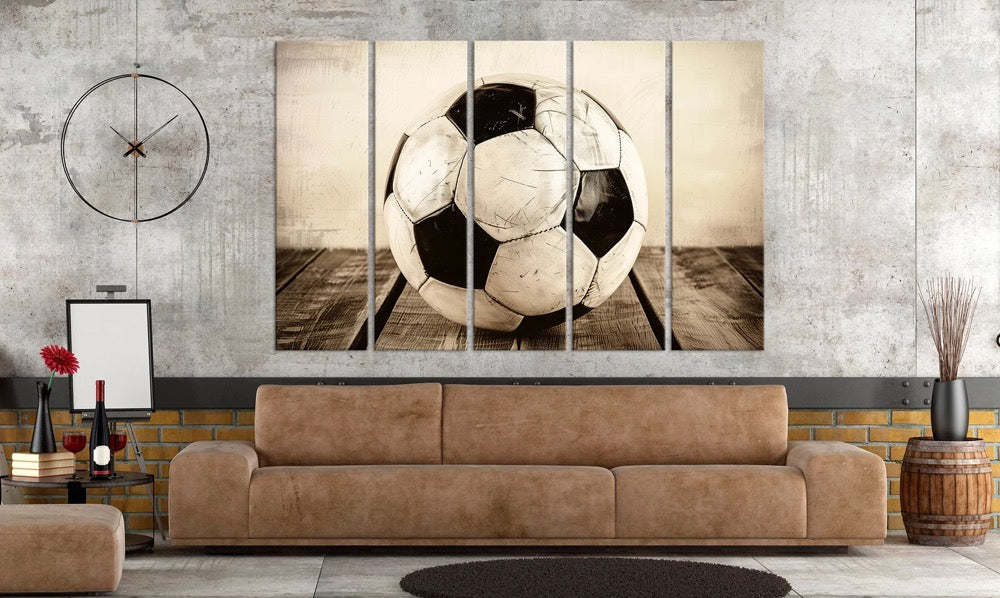 Soccer Ball canvas wall art Football print Kids Boys room decor Large Sports print Soccer gifts Football
