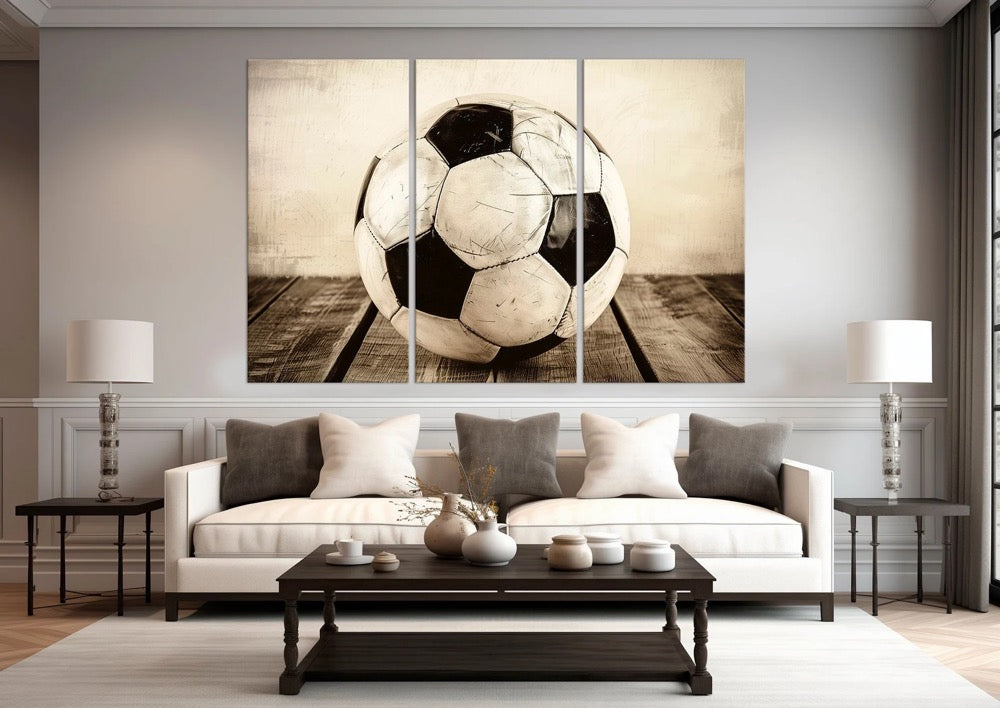 Soccer Ball canvas wall art Football print Kids Boys room decor Large Sports print Soccer gifts Football